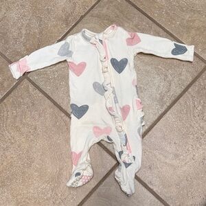 Newborn Onesie Heart Print with Ruffle Bum